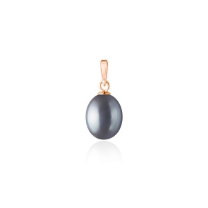 Pandantiv perla naturala gri si argint placat cu aur roz DiAmanti PR-PFD19_B-G (Argint 925‰ 0,13 g.)
